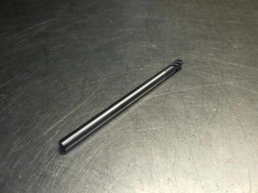 Режущий инструмент Kyocera / SGS 1/4" 6 Flute Carbide Cr Endmill 4" OAL .015 Rad — фото лота 2