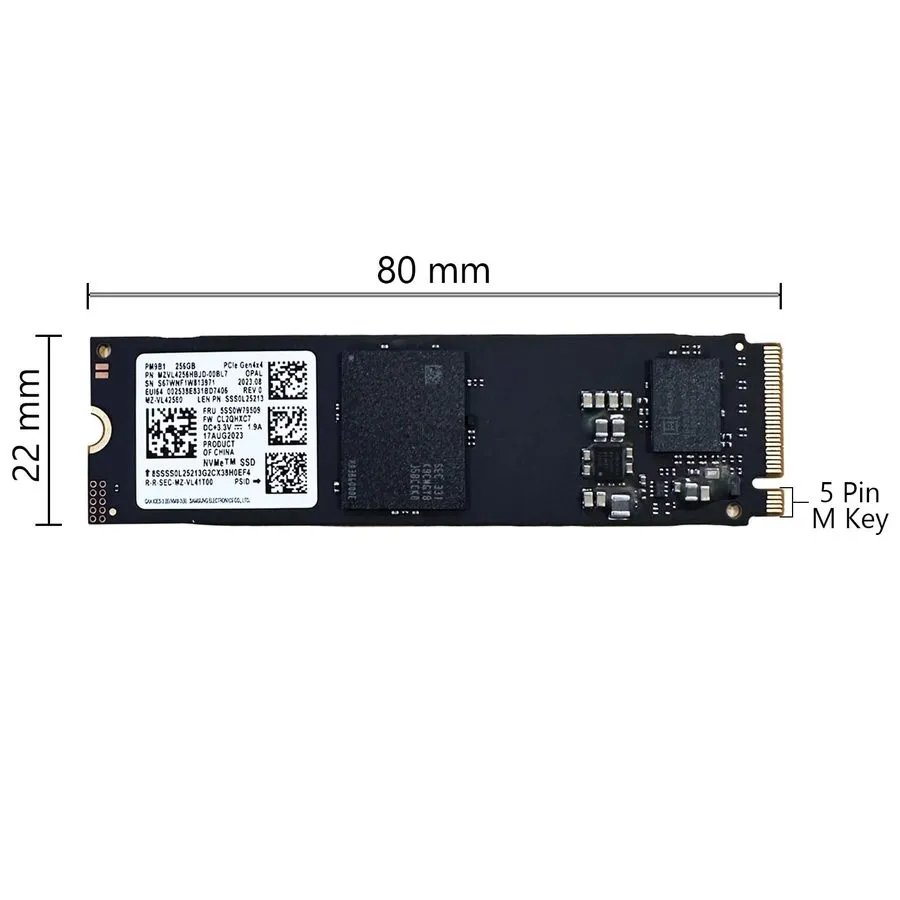 SSD-накопитель Samsung PM9B1 256GB M.2 2230 NVMe PCIe Gen4 Internal SSD