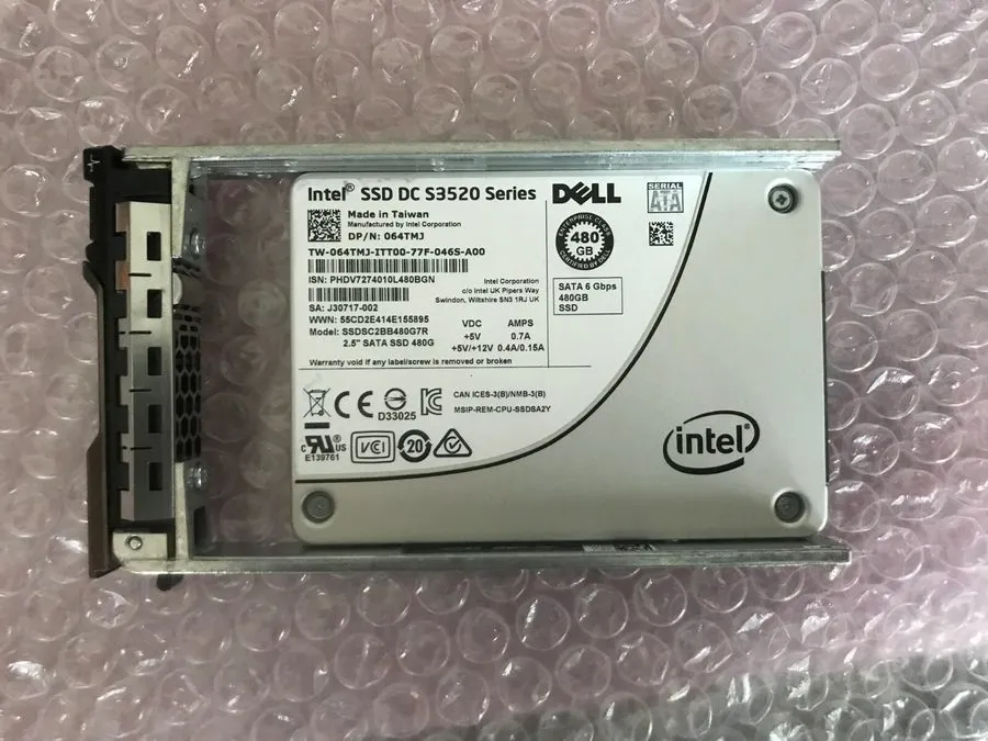 SSD-накопитель 64TMJ для DELL Intel DC S3520 480GB 6Gb/s 2.5INCH SATA SSD 064TMJ