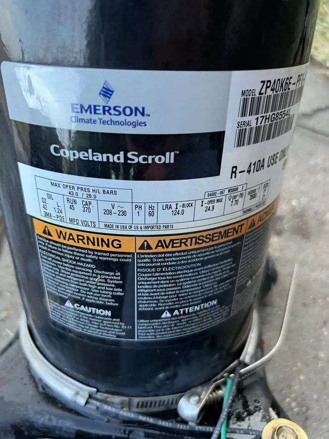 Компрессор Copeland ZP40K6E-PFV-130, Scroll compressor, 220V, R-410a, Single Pha