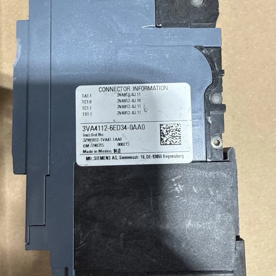 Автоматический выключатель 3VA4112-6ED34-0AA0 SIEMENS CIRCUIT BREAKER 3 POLE 125