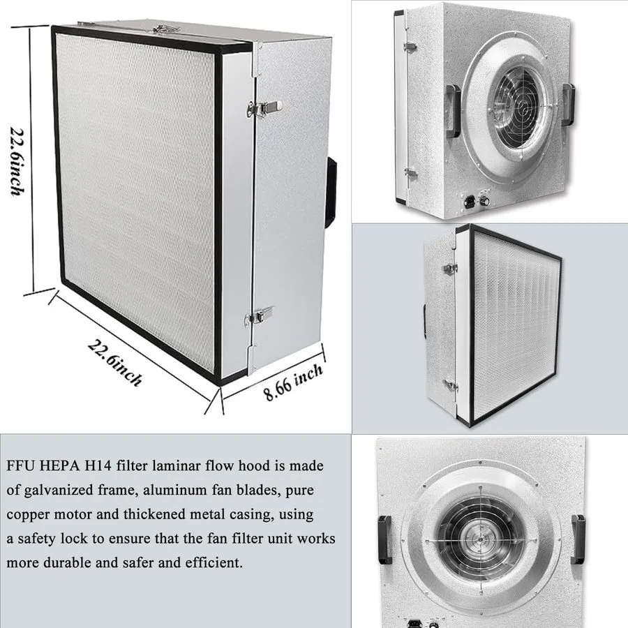 Ламинарный бокс HEPA H14-Filter Laminar Flow Hood Updated FanFilter Unit Include — фото лота 4