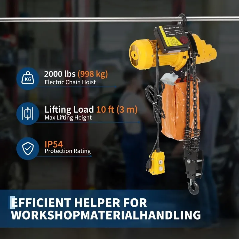 Таль 1 Ton/2200lbs Electric Chain Hoist Lifting Single Phase Crane Lift Hoist 13