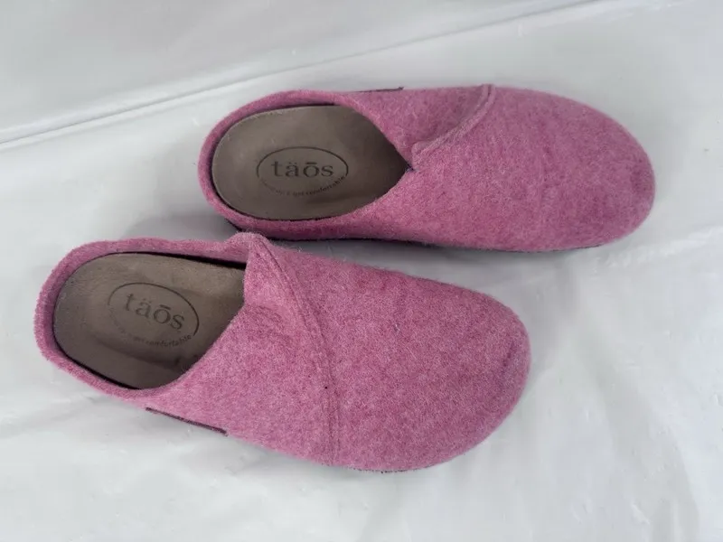 Контроллер Wi-Fi Taos Shoes Womens Size 6.5 Pink Wool Mule Slippers Comfort Wool — фото лота 2