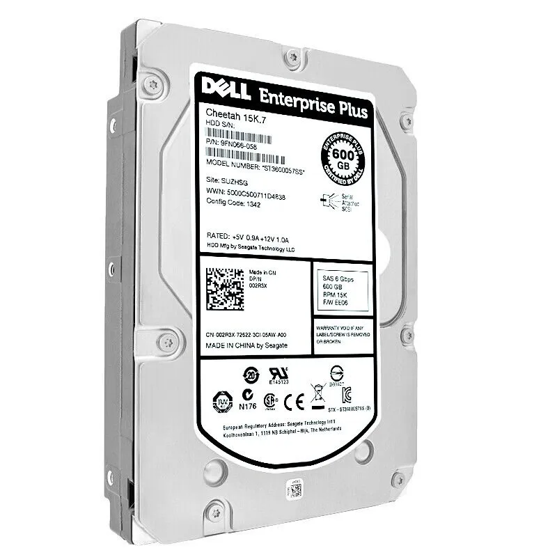 Жёсткий диск 02R3X 600GB 15K SAS 3.5 6G 9FN066-058 EP+ HDD Hard Disk Drive 002R3