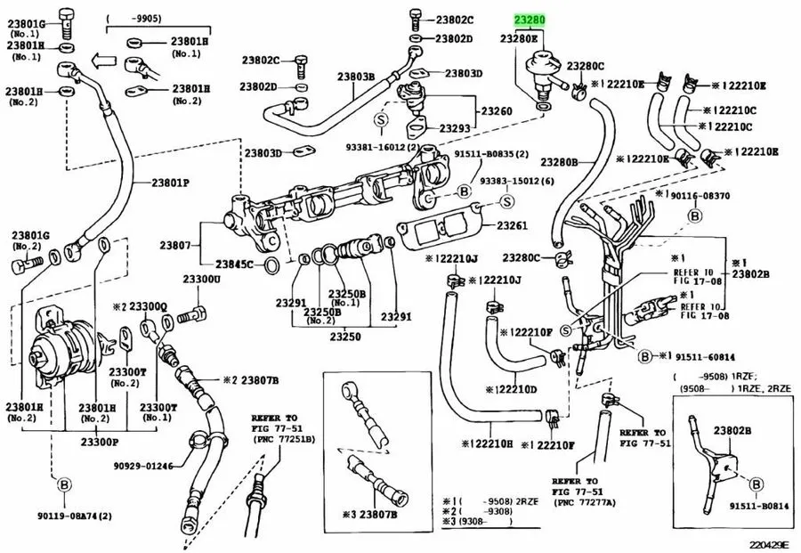 Трубопроводная арматура Toyota Land Cruiser 93-97 LX450 Fuel Pressure Regulator 