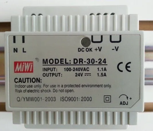 Блок питания Mean Well Replacement DR-30-24 AC to DC DIN-Rail Power Supply 24V 1