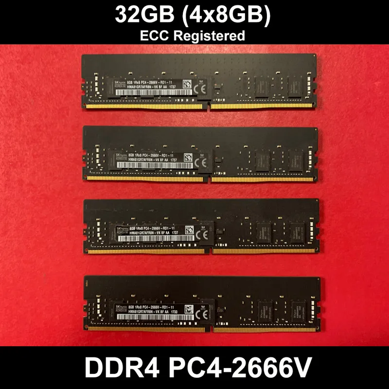 Модуль памяти 32GB (4X8GB) DDR4 SK HYNIX 1RX8 PC4-2666V SEVER RAM