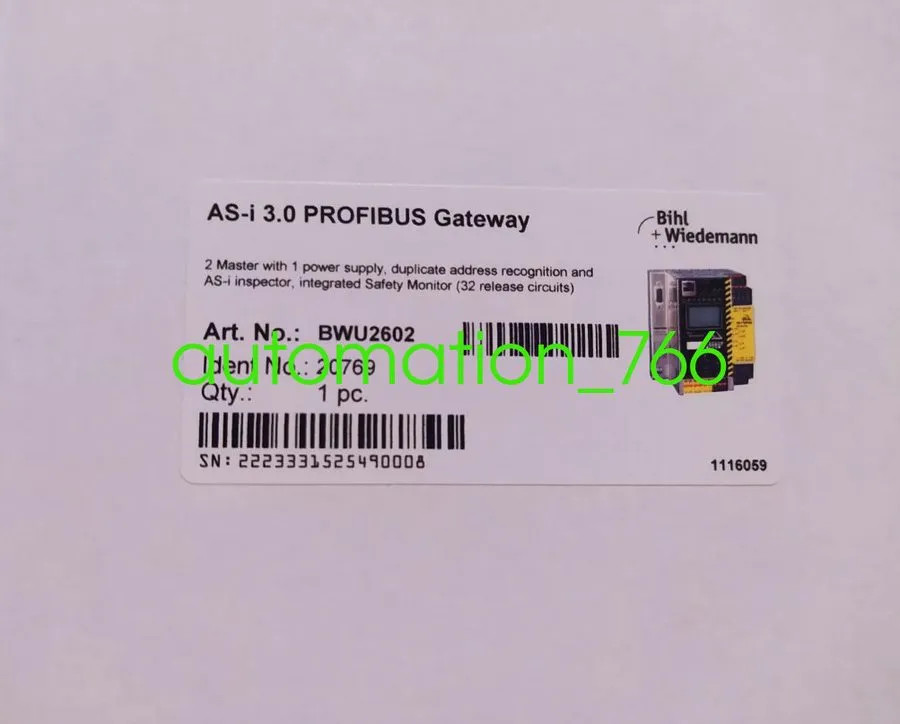Шлюз полевой шины BIHL WIEDEMANN AS-I 3.0 PROFIBUS GATEWAY BWU2602
