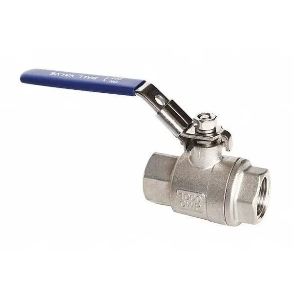 Клапан Zoro Select 06Q201n04112 1-1/2" Fnpt Stainless Steel Ball Valve Inline — фото лота 1