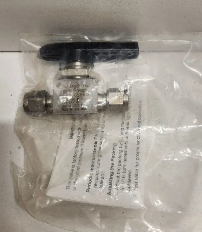 Клапан SWAGELOK SS-43GS6MM Ball Valve 6mm Tube Fitting 3000 PSIG 100F