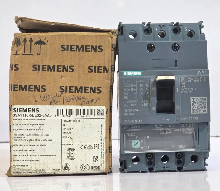 Автоматический выключатель SIEMENS 3VA1110-5EE32-0AA0 CIRCUIT BREAKER 100A 440VA