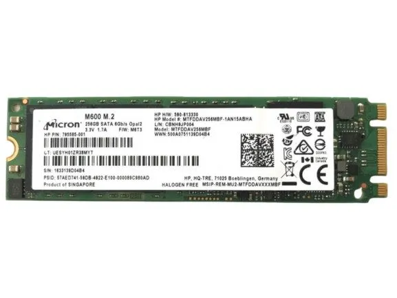 SSD-накопитель Micron 256GB SATA SSD M600 M.2 2280 PCIe MTFDDAV256MBF HP P/N: 79
