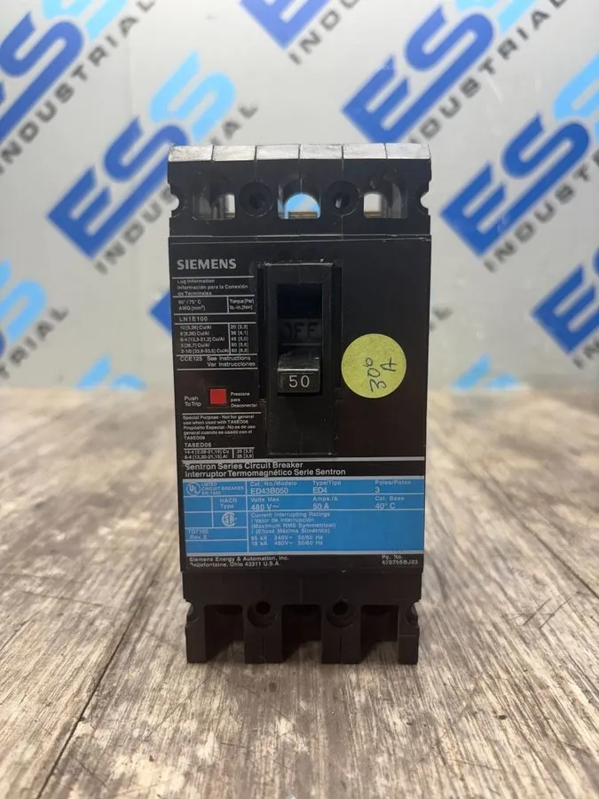 Автоматический выключатель Siemens ED43B050 Sentron Series Circuit Breaker 50A 3