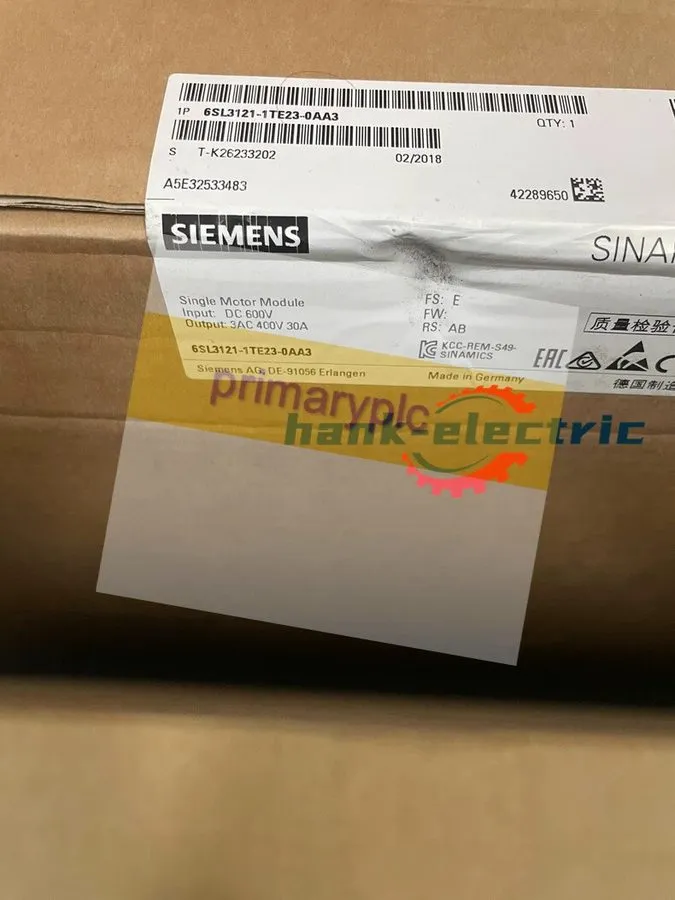 Частотный преобразователь Siemens 6SL3121-1TE23-0AA3 SINAMICS S120 Single Motor-