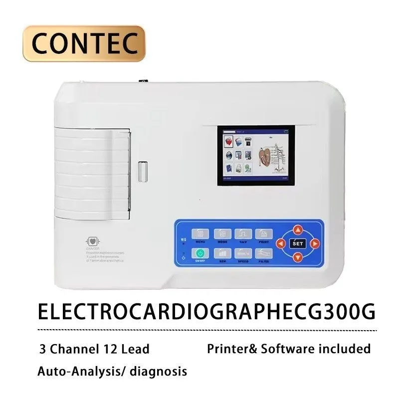 Электрокардиограф Contec ECG300G 3-Channel 12-Lead EKG Machine Digital Electroca