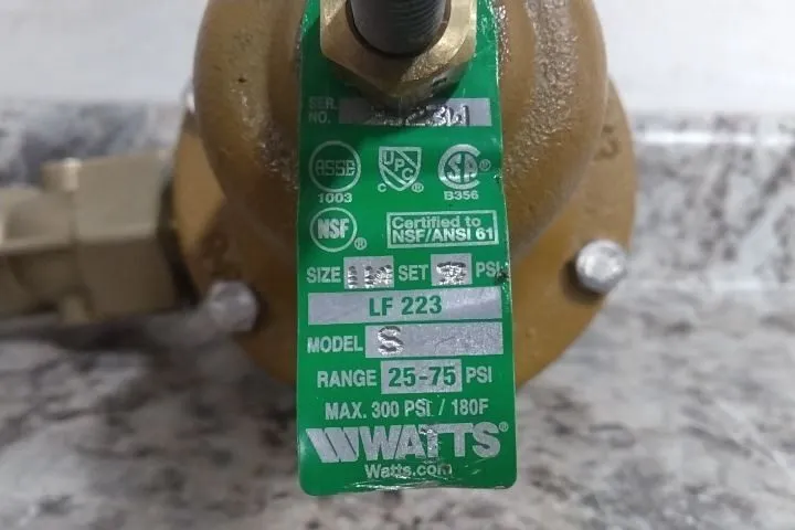 Трубопроводная арматура Watts 1 LF223-S 1 In Inlet/Outlet FNPT x FNPT Water Pres