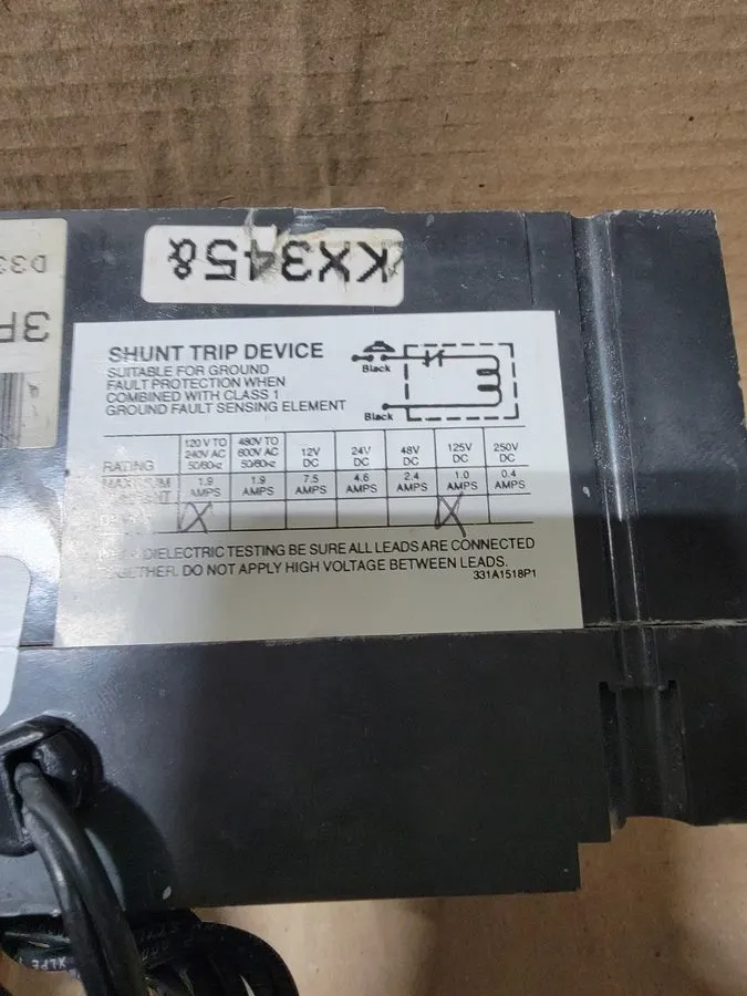 Автоматический выключатель TED134050WL GE 50 Amp 480V 3 Pole Feed Thru Circuit B