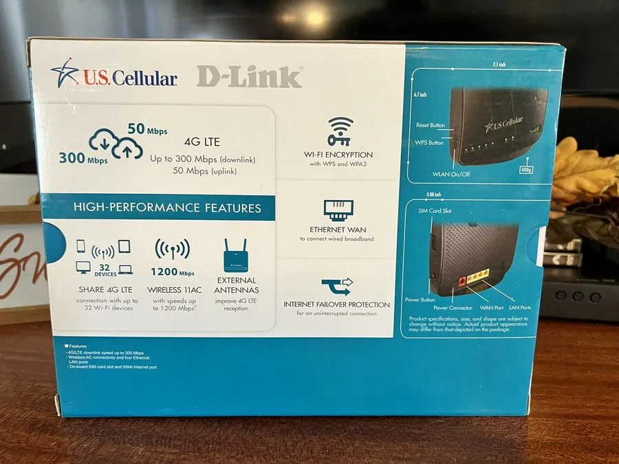 Маршрутизатор D-Link DWR-961 US Cellular 4G LTE Wireless Router AC1200 Complete