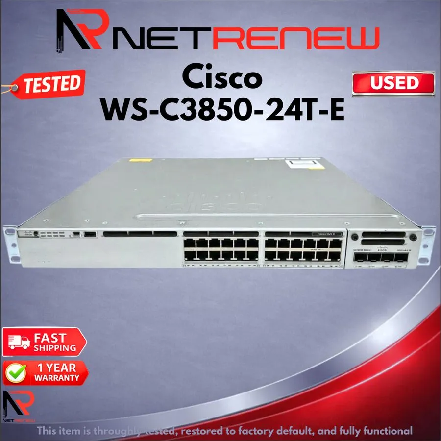 Коммутатор Cisco Catalyst WS-C3850-24T-E Switch 24 Port Gigabit 350W 30 DAYS