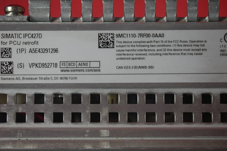 Промышленный компьютер Siemens 9MC1110-7RF00-0AA0 Simatic IPC427D — фото лота 1
