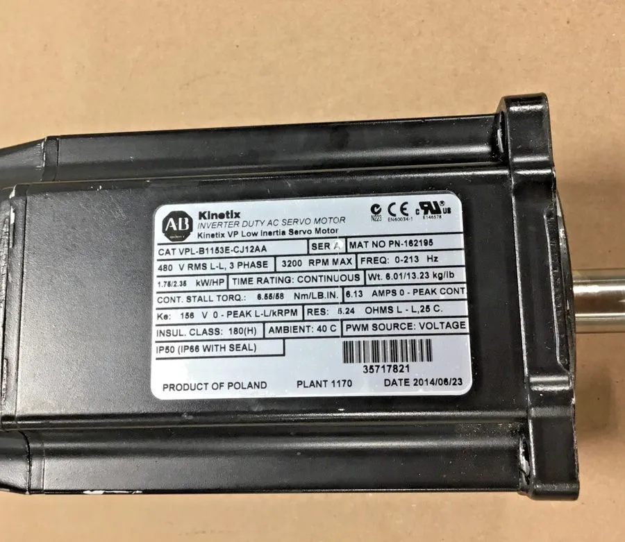 Серводвигатель VPL-B1153E-CJ12AA Allen-Bradley Kinetix VPL-Series Servo motor