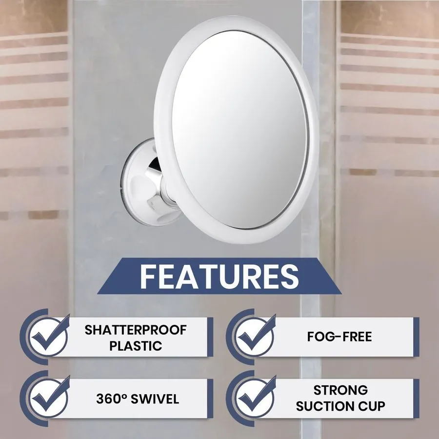 Вакуумная присоска 6.7x6.7 Inch Round Anti Fog Shower Shaving Mirror Fogless Suc — фото лота 1