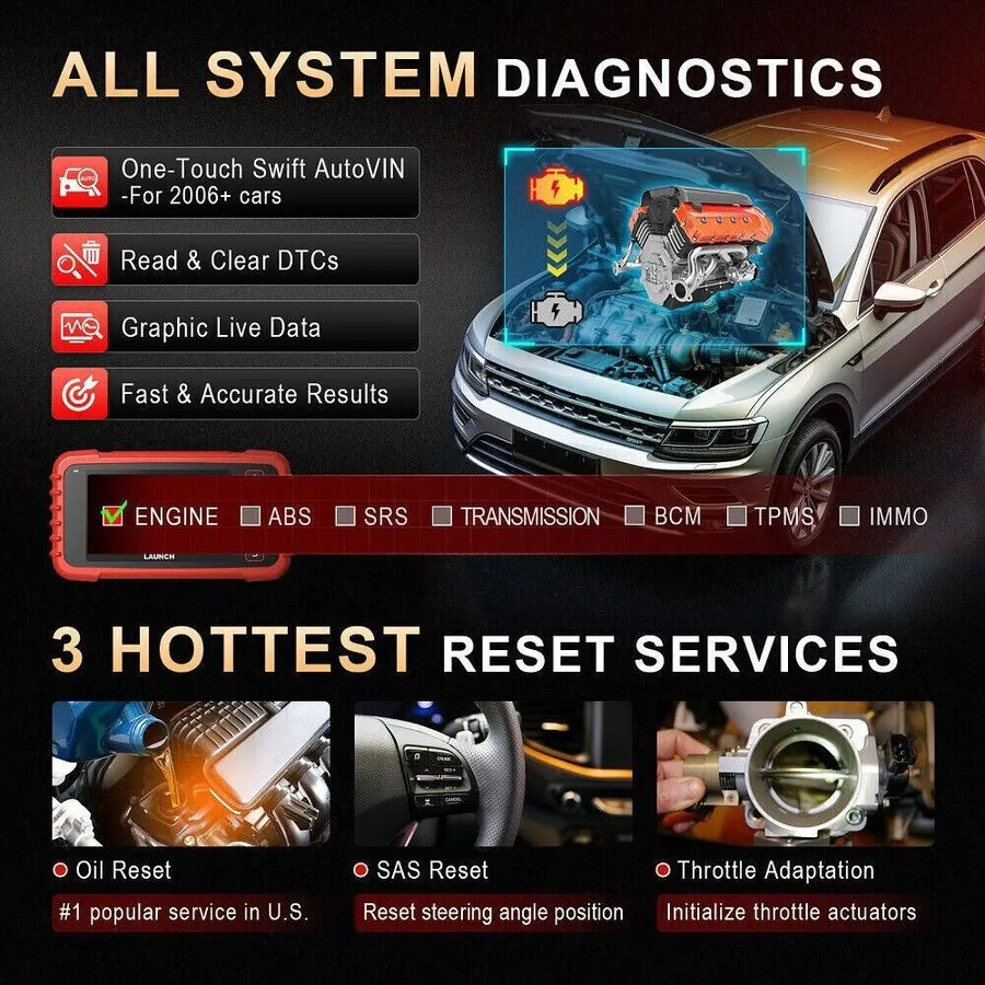Диагностический сканер LAUNCH X431 CRP123E PLUS Car OBD2 Scanner Code er ALL Sys — фото лота 2