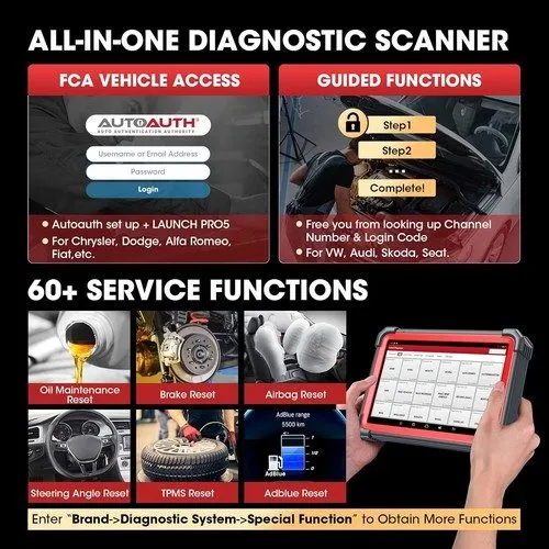 Диагностический сканер LAUNCH X431 PAD V VII X-PROG3 IMMO PLUS Diagnostic Tool K — фото лота 2