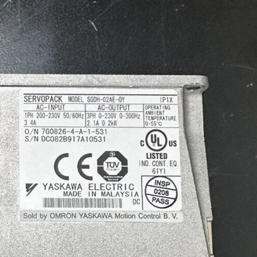 Сервопривод YASKAWA SGDH-02AE-0Y Servopack (V novém neotevřeném obalu)