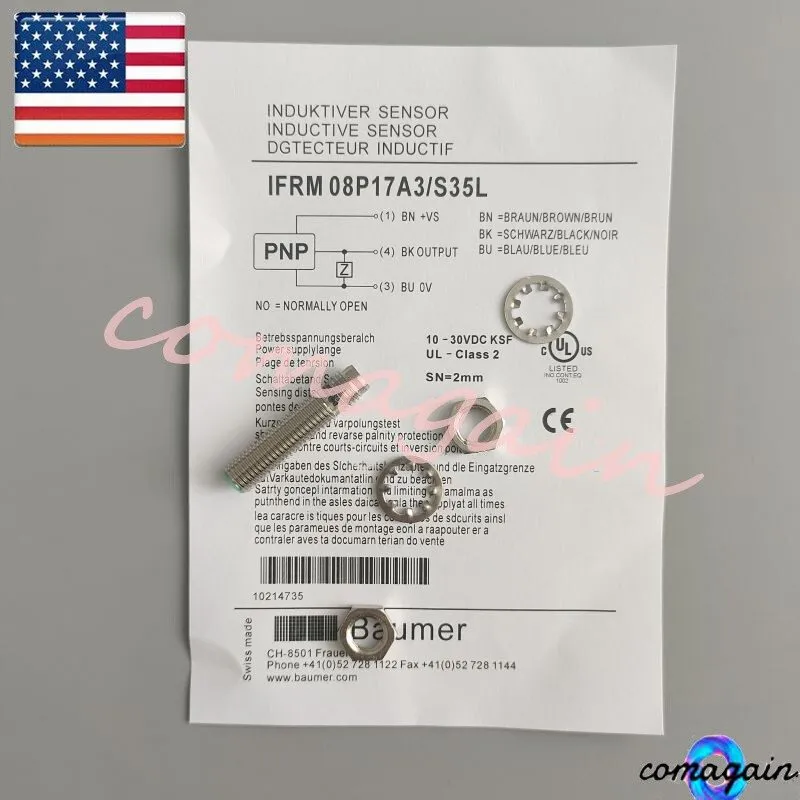 Датчик приближения BAUMER IFRM 08P17A3/S35L PLC INDUCTIVE PROXIMITY SENSOR, M8 2