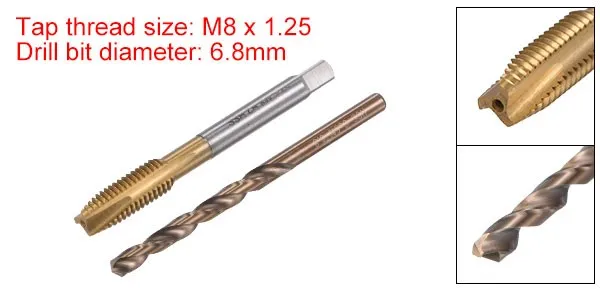 Режущий инструмент M8x1.25 Thread Repair Kit Stainless Steel Inserts, HSS Drill  — фото лота 1