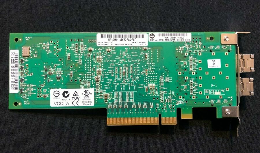 Трансивер HP AJ764-63002 QLogic QLE2562-HP PCIe 8GB FC HBA 489191-00 2x SFP