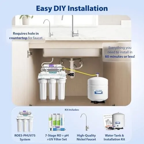 Насос WATER WQA CERTIFIED 7-STAGE REVERSE OSMOSIS DRINKING WATER FILTER SYSTEM A — фото лота 2