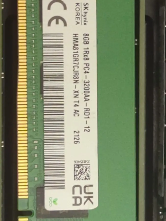 Модуль памяти SK Hynix 8GB 3200MHz DDR4 RDIMM PC4-3200AA RAM HMA81GR7CJR8N-XN
