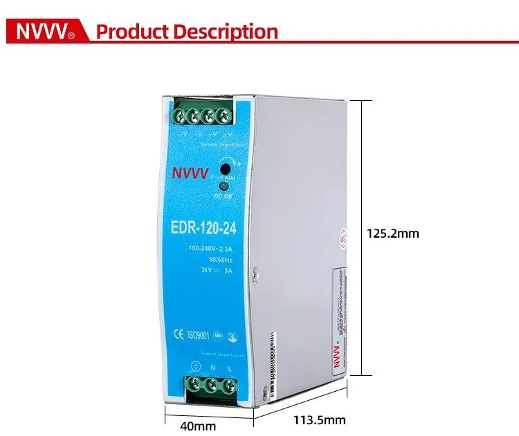 Блок питания EDR-120-48 Single Output Industrial Power Supply 120W 48V DIN Rail