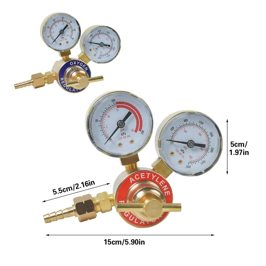 Трубопроводная арматура VEVOR Oxygen Acetylene Regulator Set Welding Gas Regulat
