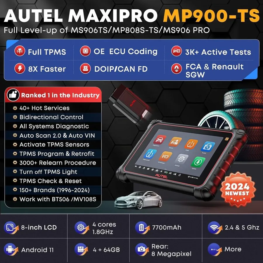 Диагностический сканер Autel Maxisys MP900-TS PRO Key Coding Full TPMS Car Diagn