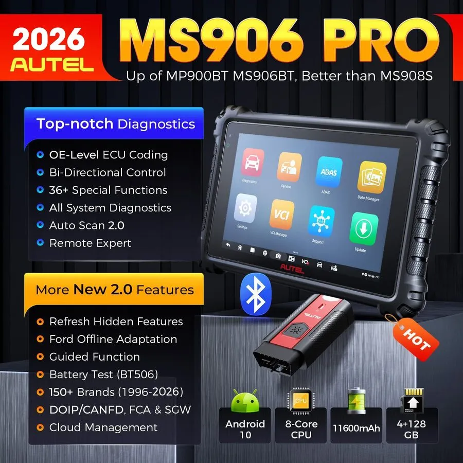 Диагностический сканер 2026 Autel Scanner MaxiSys MS906 Pro Coding Full System D