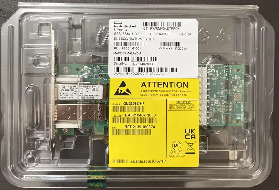 Контроллер HP 853011-001 P9D94A SN1100Q QLE2692 16GB Dual Port FC HBA