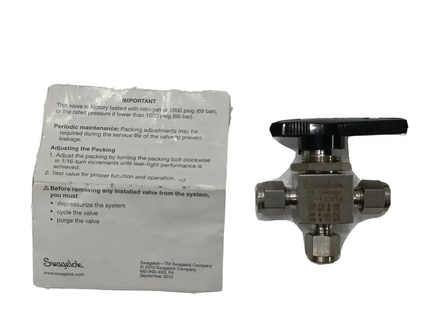 Клапан Swagelok SS-43GXS4 Three way ball valve shipping