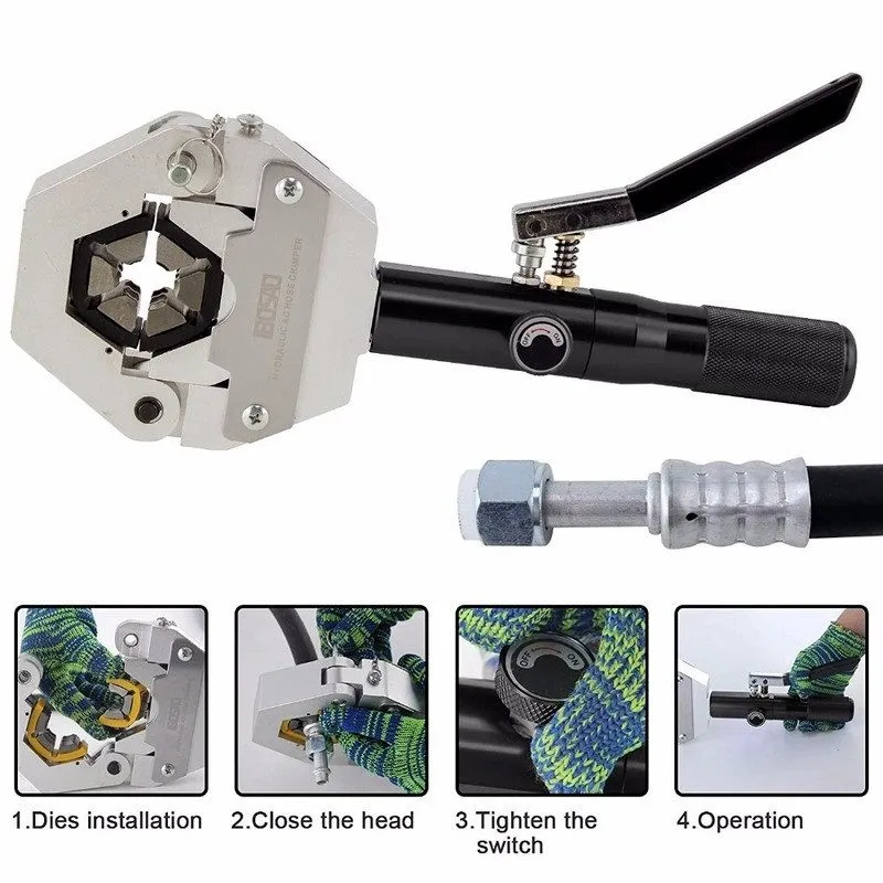 Трубопроводная арматура Manual Hydraulic Hose Crimping Tool Auto A/C Hose Hydra- — фото лота 1