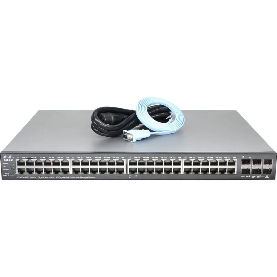 Коммутатор Cisco SG500X-48P-K9 Small Business 48-Port Gigabit PoE+ + 4×10GbE SFP