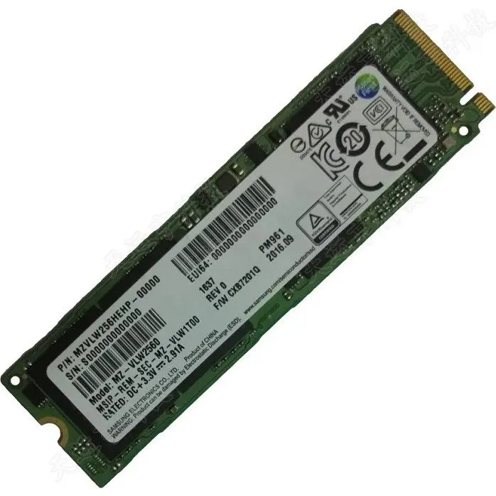 SSD-накопитель Samsung PM961 256GB M.2 2280 NVMe PCIe SSD MZVLW256HEHP 99% Healt