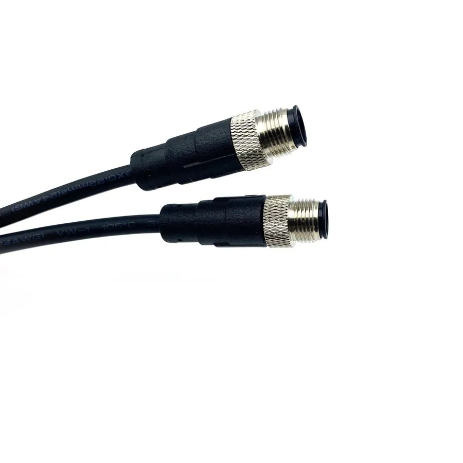 Датчик 16.4ft M12 8 Pins Male To Male Connector Cable A Code Molding Double Head — фото лота 2
