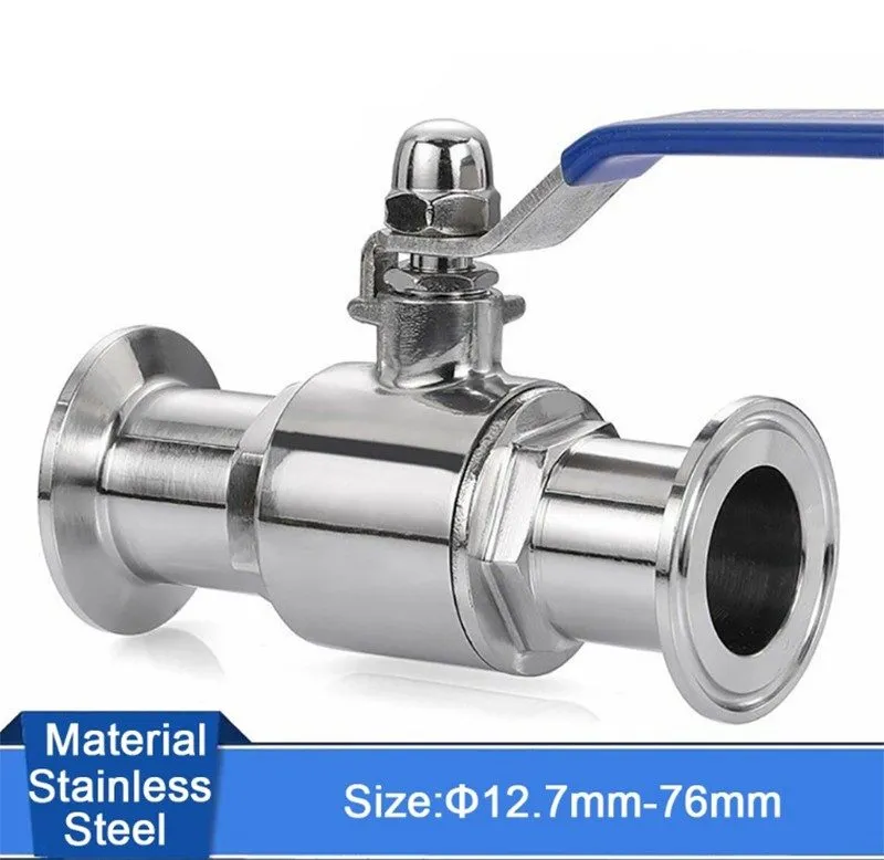 Клапан Sanitary Tri Clamp Ball Valve Stainless Steel A2/A4 Φ12.7mm-76mm 0.8MPa/1