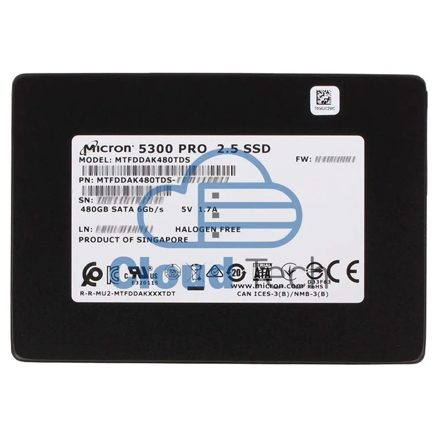SSD-накопитель MTFDDAK480TDS Micron 5300 PRO Series 480GB SATA 6Gb/s 2.5in Inter