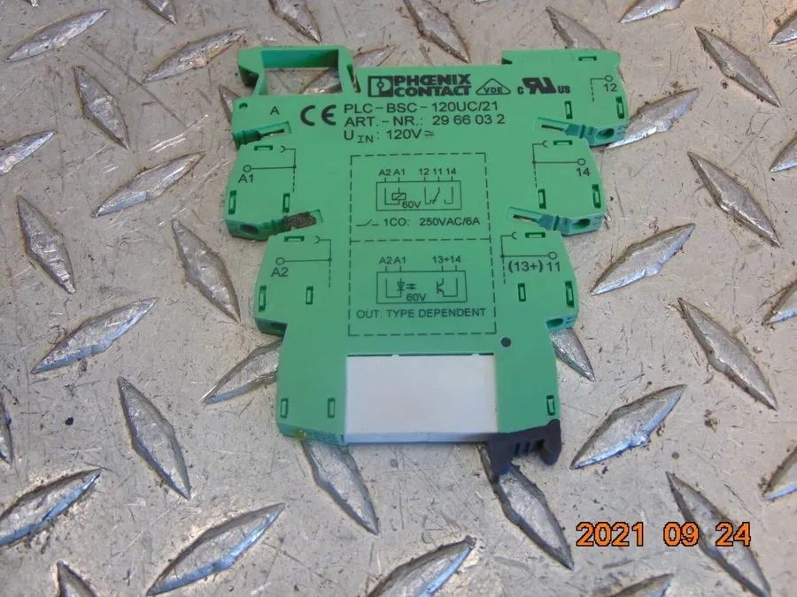 Колодка реле 3pk Phoenix Contact 120V SPDT DIN Relay Socket PLC-BSC-120UC/21