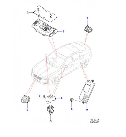 Камера T2H22226 Jaguar XE Bosch Lane SVC2 ENHANCED Windscreen Mounted Camera — фото лота 1
