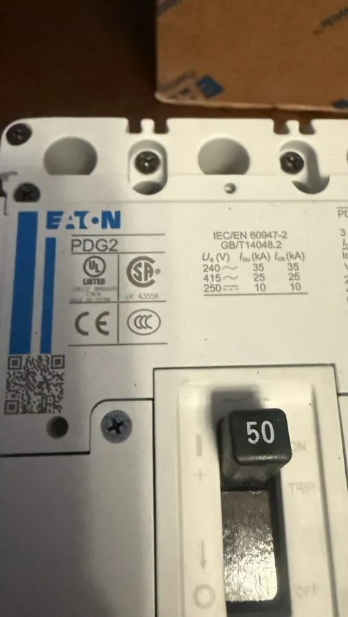 Автоматический выключатель EATON PDG23F0050TFFL Power Defense Circuit Breaker 3P — фото лота 4